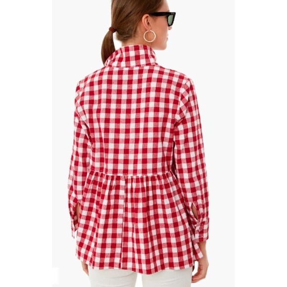 Tuckernuck Pomander Place Apple Red Gingham Scarlett Button Down Sz. L - Picture 2 of 7